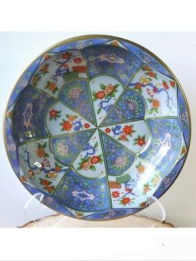 Vintage Daher Decorated Floral Botanical Birds Colorful Tin Plate/Bowl England